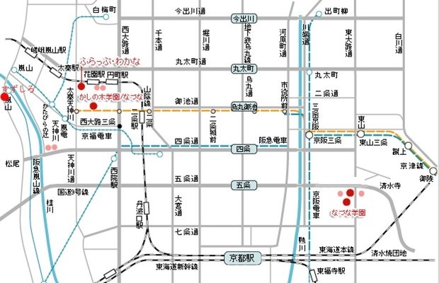 社会福祉法人なづな学園事業所マップ